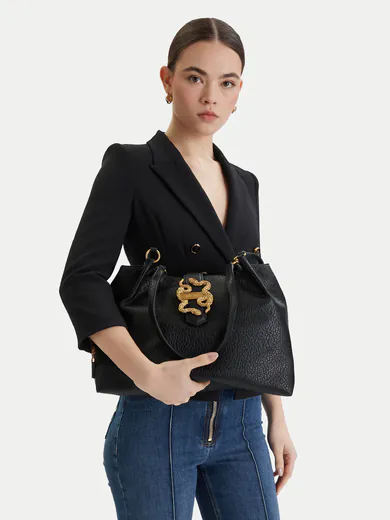 Mala de Ombro/Shopper Iconic Snakes Preta