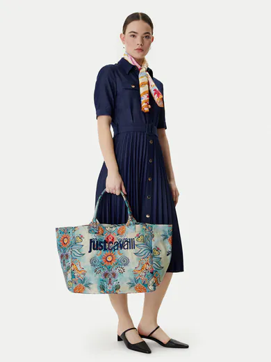 Mala de Ombro/Shopper Padrão Selva Azul