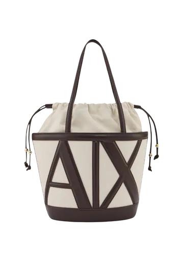 Mala de Ombro/Shopper Bege/Castanho-escuro