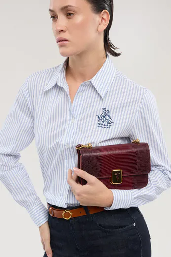 Mala de Tiracolo Pequena Cameo com textura Bordô