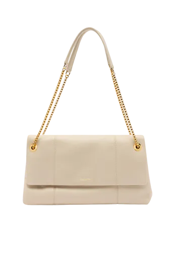 Mala de Ombro Média Orbita com corrente Bege