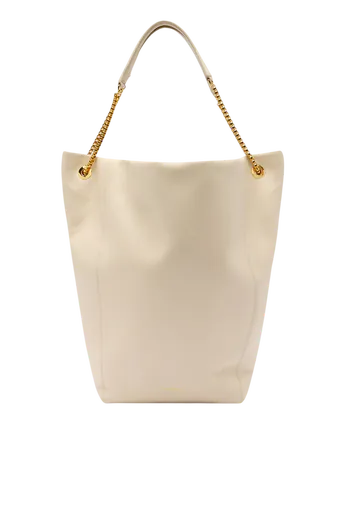 Mala de Ombro Hobo Média Orbita com corrente Bege