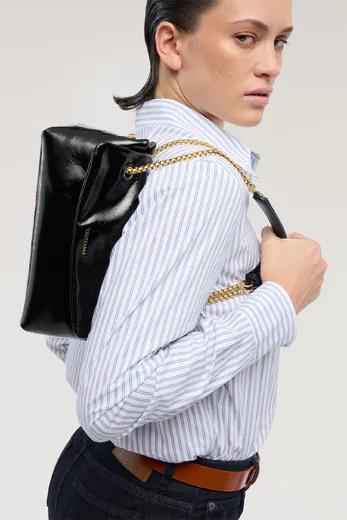 Mala de Ombro Mini Orbita com corrente Preta