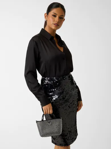 Minimala de Mão Tasmin Preta/Prateada