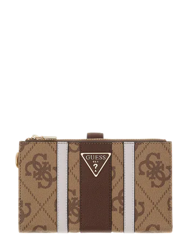 Carteira Laurel Logo com riscas Castanha