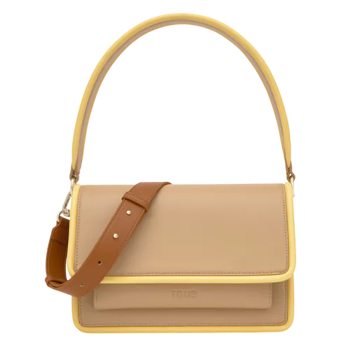 Mala de Tiracolo Média Audree Pipings Areia