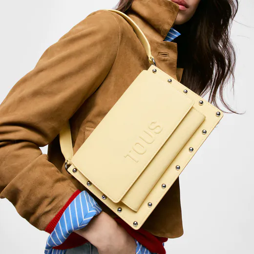 Mala de Tiracolo Média Audree Studs Amarela