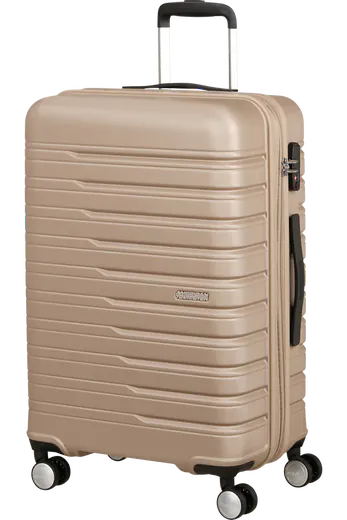 Mala de Viagem Média 67cm Expansível 4 Rodas Marfim Dourado