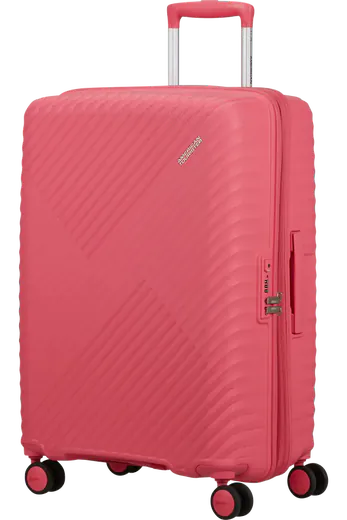 Mala de Viagem Média 68cm Expansível 4 Rodas Rosa Glitch