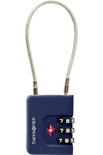 Cadeado com Cabo de Aço Azul