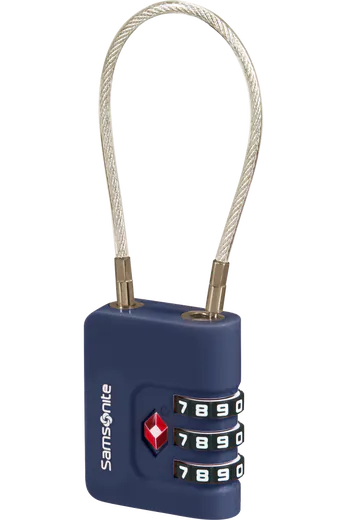 Cadeado com Cabo de Aço Azul
