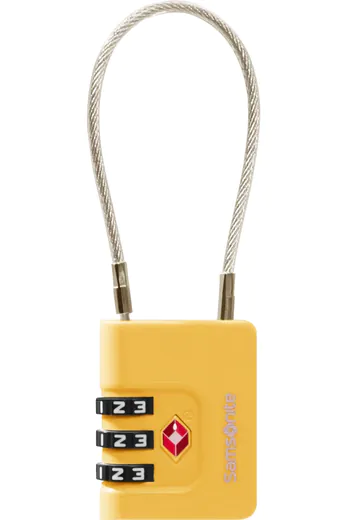 Cadeado com Cabo de Aço Amarelo