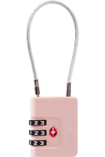 Cadeado com Cabo de Aço Rosa