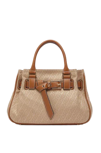 Mala de Mão Logo Bege/Castanha