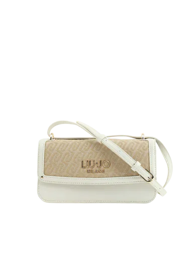 Mala de Tiracolo Logo Bege/Branca