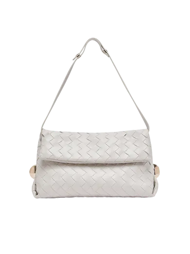 Mala de Ombro Média Entrançada Branca