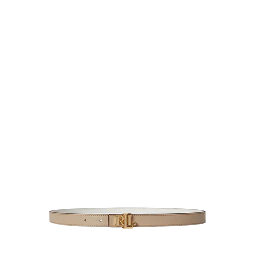 Cinto M Oval Logo Reversível Branco/Bege - 2 cm