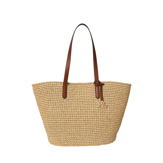 Mala de Ombro Grande Lainey em Palha de Croché Bege