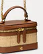 Mala de tiracolo pequena de ráfia Hallee Castanha - Ralph Lauren | Mala de tiracolo pequena de ráfia Hallee Castanha | Misscath