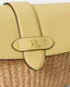 Mala de Ombro Lynden Pequena em Palha e Pele Amarela - Ralph Lauren | Mala de Ombro Lynden Pequena em Palha e Pele Amarela | Misscath
