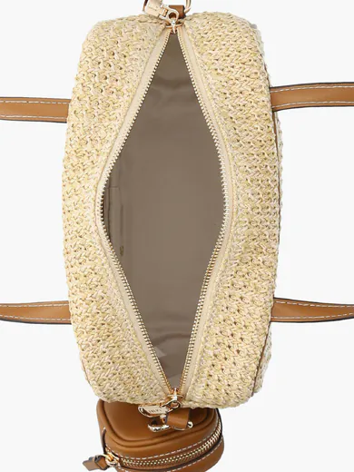 Mala de Mão Logo Natural Bege/Castanha