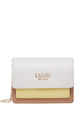 Mala de Tiracolo Média Camel/Branca/Amarela