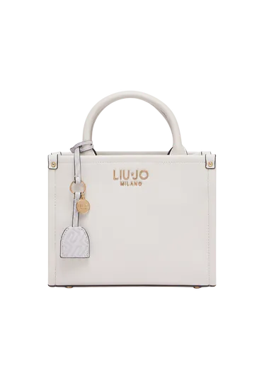 Mala de Mão Pequena com pendente Creme