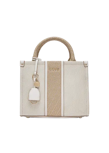 Mala de Mão Pequena com pendente Bege