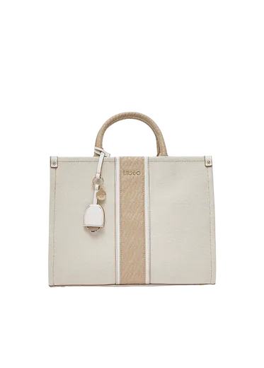 Mala de Mão Média com pendente Bege