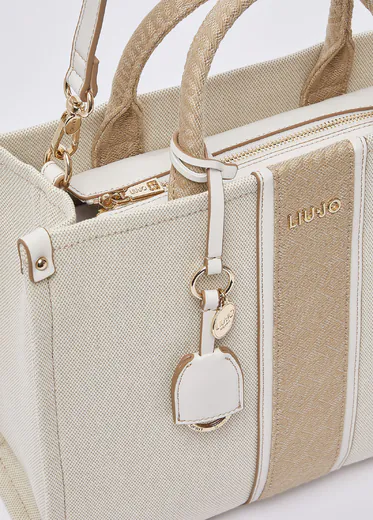 Mala de Mão Média com pendente Bege