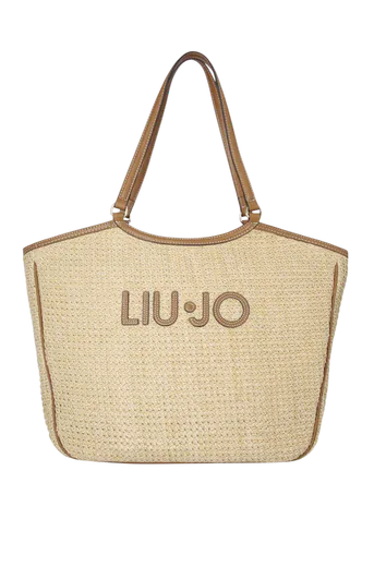 Mala Tote Logo Natural Bege/Castanha