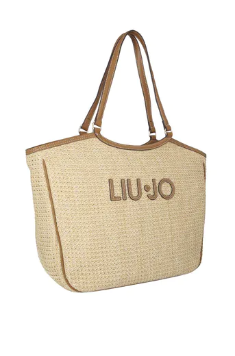 Mala Tote Logo Natural Bege/Castanha