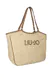 Mala Tote Logo Natural Bege/Castanha - Liu Jo | Mala Tote Logo Natural Bege/Castanha | Misscath