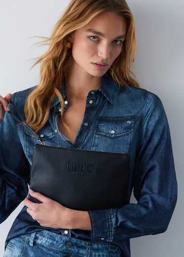 Clutch Média Logo Preta