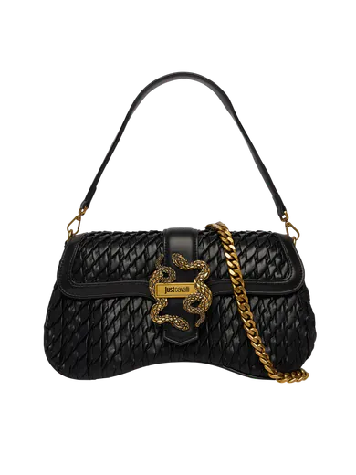 Mala de Ombro Iconic Snakes Textura Preta