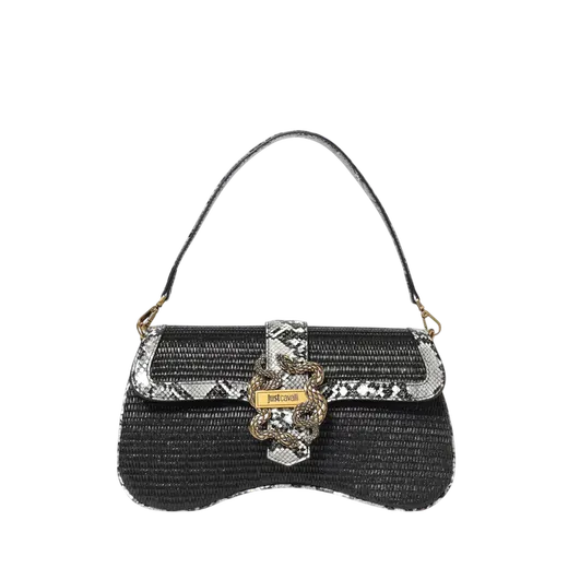 Mala de Ombro Iconic Snakes Textura Preta/Padrão Cobra