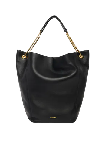 Mala de Ombro Hobo Média Orbita com corrente Preta