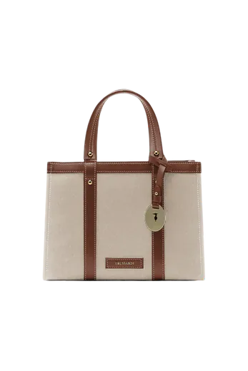 Mala de Mão Pequena Elba Bege/Castanha