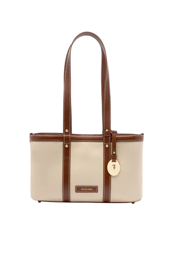 Mala Shopper Pequena Elba Bege/Castanha