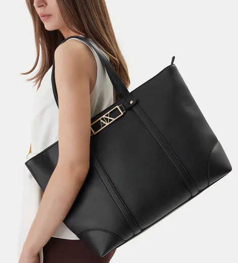 Mala Shopper Grande Armani Exchange Preta