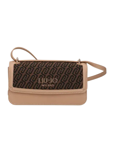 Mala de Tiracolo Logo Bege/Castanha