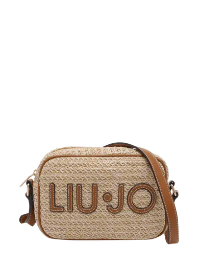 Mala de Tiracolo Logo Natural Bege/Castanha