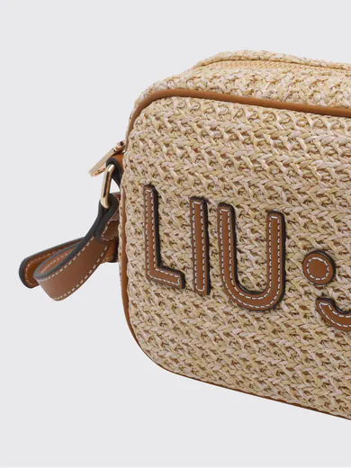 Mala de Tiracolo Logo Natural Bege/Castanha