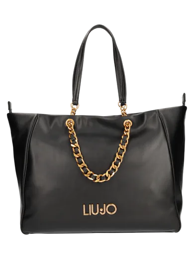 Mala de Ombro Logo Grande Preta