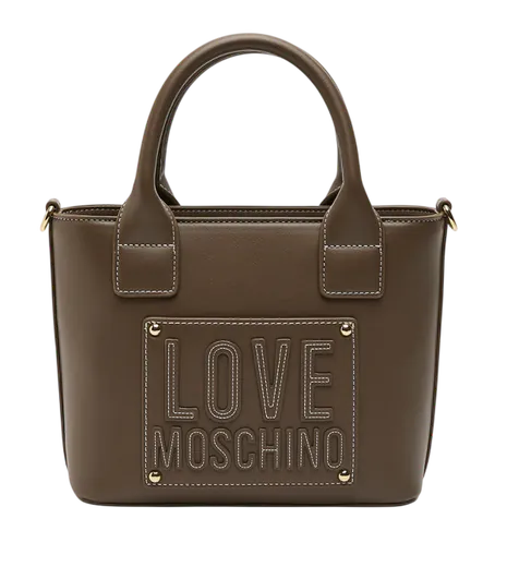 Mala de Mão/Tiracolo Logo com tachas Castanha