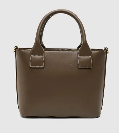 Mala de Mão/Tiracolo Logo com tachas Castanha