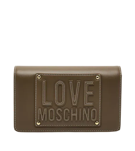 Mala de Tiracolo Logo com tachas Castanha