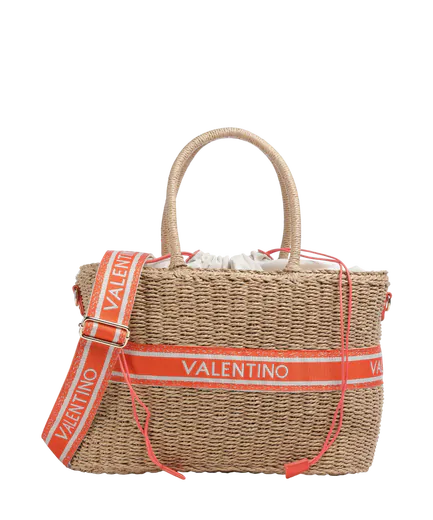 Mala de Ombro/Shopper de palha Natural/Laranja