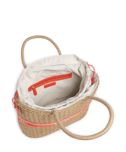 Mala de Ombro/Shopper de palha Natural/Laranja
