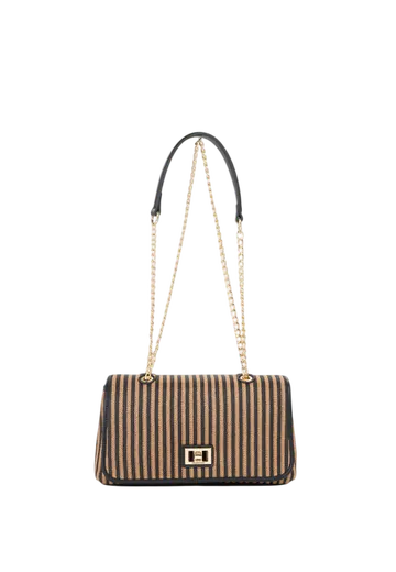 Mala de Ombro/Tiracolo Selene Preta/Castanha